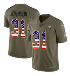 Men Nike Arizona Cardinals 31 David Johnson Limited OliveUSA Flag 2017 Salute to Service NFL Jersey