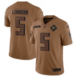 Men Atlanta Falcons 5 Drake London 2023 Brown Salute To Setvice Limited Stitched Football Jersey