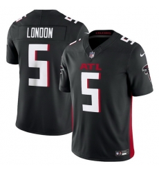 Men Atlanta Falcons 5 Drake London Black 2023 F U S E  Vapor Untouchable Limited Stitched Football Jersey