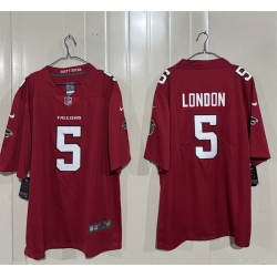Men Atlanta Falcons  5 Drake London Red 2026 New Vapor Untouchable Limited Stitched Football Jersey