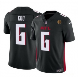 Men Atlanta Falcons 6 Younghoe Koo Black 2023 F U S E  With John Madden Patch Vapor Limited Stitched Football Jersey