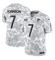 Men Atlanta Falcons 7 Bijan Robinson 2024 Arctic Camo Salute To Service Limited Stitched Football Jersey