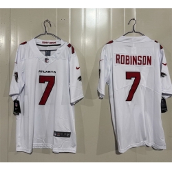 Men Atlanta Falcons  7 Bijan Robinson White 2026 New Vapor Untouchable Limited Stitched Football Jersey