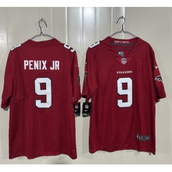 Men Atlanta Falcons  9 Michael Penix Jr  Red 2026 New Vapor Untouchable Limited Stitched Football Jersey