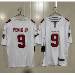 Men Atlanta Falcons  9 Michael Penix Jr  White 2026 New Vapor Untouchable Limited Stitched Football Jersey