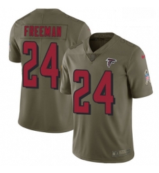 Men Nike Atlanta Falcons 24 Devonta Freeman Limited Olive 2017 Salute to Service NFL Jersey