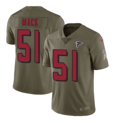 Nike Falcons #51 Alex Mack Olive Mens Stitched NFL Limited 2017 Salute To Service Jersey