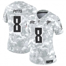 Women Atlanta Falcons 8 Kyle Pitts 2024 F U S E Arctic Camo Salute To Service Limited Stitched Football Jersey