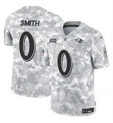 Men Baltimore Ravens 0 Roquan Smith 2024 F U S E Arctic Camo Salute To Service Limited Stitched Football Jersey