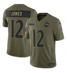 Men Baltimore Ravens 12 Jacoby Jones Olive 2025 F U S E  Salute to Service Limited Football Jersey Men Baltimore Ravens 12 Jacoby Jones Olive 2025 F U S E  Salute to Service Limited Football Jersey
