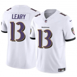 Men Baltimore Ravens 13 Devin Leary White 2023 F U S E Vapor Limited Football Jersey