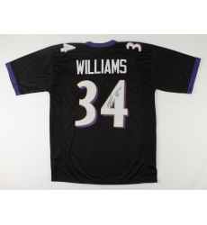 Men Baltimore Ravens Ricky Williams #34 Throwback Stitched Jersey Black