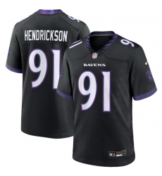 Men Baltimore Ravens Trey Hendrickson #91 Black 2026 F U S E Vapor Stitched Limited Football Jersey