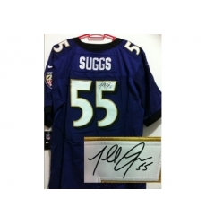 Nike Baltimore Ravens 55 Terrell Suggs Purple Elite Signed NFL Jersey