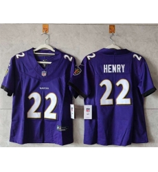 Women Baltimore Ravens 22 Derrick Henry purple Vapor Football Jersey  Women Baltimore Ravens 22 Derrick Henry purple Vapor Football Jersey