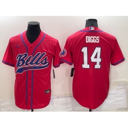 Men Buffalo Bills 14 Stefon Diggs Red Cool Base Stitched Baseball Jersey Men Buffalo Bills 14 Stefon Diggs Red Cool Base Stitched Baseball Jersey