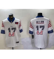 Men Buffalo Bills 17 Josh Allen White 2019 USA Flag Fashion Limited Stitched Football Jersey