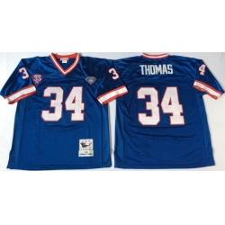 Men Buffalo Bills 34 Thurman Thomas Blue M&N Throwback Jersey Men Buffalo Bills 34 Thurman Thomas Blue M&N Throwback Jersey