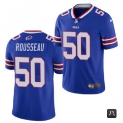 Men Buffalo Bills #50 Gregory Rousseau Blue 2021 Vapor Untouchable Limited Stitched NFL Jersey Men Buffalo Bills #50 Gregory Rousseau Blue 2021 Vapor Untouchable Limited Stitched NFL Jersey