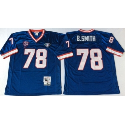 Men Buffalo Bills 78 Bruce Smith Blue M&N Throwback Jersey Men Buffalo Bills 78 Bruce Smith Blue M&N Throwback Jersey
