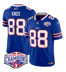 Men Buffalo Bills 88 Dawson Knox Royal F U S E  2024 AFC East Division Champions Vapor Limited Stitched Football Jersey