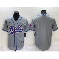 Men Buffalo Bills Blank Gray Cool Base Stitched Baseball Jersey Men Buffalo Bills Blank Gray Cool Base Stitched Baseball Jersey