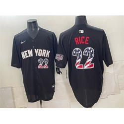 Men New York Yankees  22 Ben Rice Black USA 250 Fourth of July Stadium Stitched Baseball Jersey