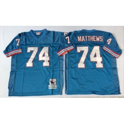 Men Oilers 74 Bruce Matthews Blue M&N Throwback Jersey Men Oilers 74 Bruce Matthews Blue M&N Throwback Jersey