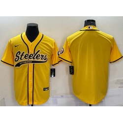 Men PITTSBURGH STEELERS Team Big Logo With Patch Cool Base Stitched Baseball Jersey Men PITTSBURGH STEELERS Team Big Logo With Patch Cool Base Stitched Baseball Jersey