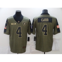 Men's Oakland Raiders #4 Derek Carr Nike Olive 2021 Salute To Service Limited Jersey Men's Oakland Raiders #4 Derek Carr Nike Olive 2021 Salute To Service Limited Jersey