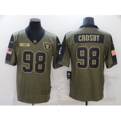 Men's Oakland Raiders #98 Maxx Crosby Nike Olive 2021 Salute To Service Limited Jersey Men's Oakland Raiders #98 Maxx Crosby Nike Olive 2021 Salute To Service Limited Jersey