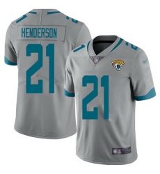 Youth Nike Jaguars 21 C J Henderson Silver Men Stitched NFL Limited Inverted Legend Jersey