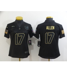 Women Nike Buffalo Bills 17 Josh Allen Black Women 2020 Salute To Service Limited Jersey