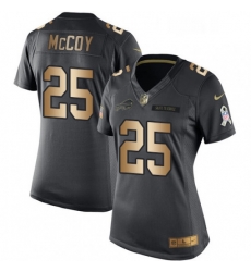 Womens Nike Buffalo Bills 25 LeSean McCoy Limited BlackGold Salute to Service NFL Jersey