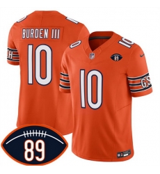 Men Chicago Bears 10 Luther Burden III Orange 2026 F U S E With Mike Ditka 89 Patch Vapor Untouchable Limited Stitched Football Jersey Men Chicago Bears 10 Luther Burden III Orange 2026 F U S E With Mike Ditka 89 Patch Vapor Untouchable Limited Stitched Football Jersey