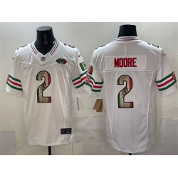 Men Chicago Bears 2 D J  Moore White Mexico F U S E  With VMH Patch Stitched Football Jersey