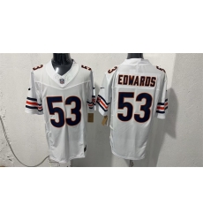 Men Chicago Bears 53 T J Edwards White 2026 F U S E Vapor Untouchable Limited Stitched Football Jersey Men Chicago Bears 53 T J Edwards White 2026 F U S E Vapor Untouchable Limited Stitched Football Jersey
