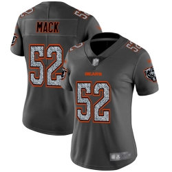 Women Bears 52 Khalil Mack Gray Static Stitched Football Vapor Untouchable Limited Jersey