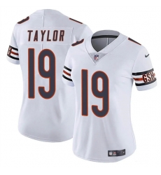 Women Chicago Bears 19 Tory Taylor White 2024 Vapor Stitched Jersey