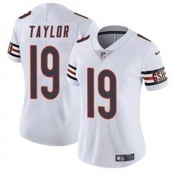 Women Chicago Bears 19 Tory Taylor White 2024 Vapor Stitched Jersey