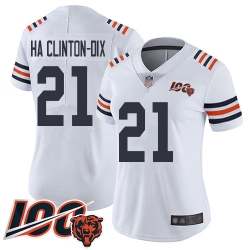 Women Chicago Bears 21 Ha Ha ClintonDix White 100th Season Limited Football Jersey