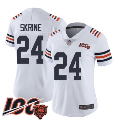 Women Chicago Bears 24 Buster Skrine White 100th Season Limited Football Jersey