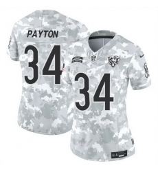 Women Chicago Bears 34 Walter Payton 2024 F U S E Arctic Camo Salute To Service Limited Stitched Football Jersey