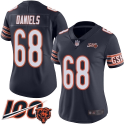 Women Chicago Bears 68 James Daniels Navy Blue Team Color 100th Season Limited Football Jersey