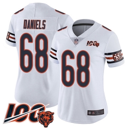 Women Chicago Bears 68 James Daniels White Vapor Untouchable Limited Player 100th Season Football Jersey