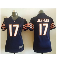 Women Nike Bears #17 Alshon Jeffery Navy Blue Team Color Stitched NFL Elite Jersey