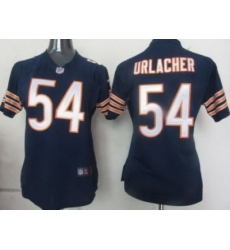 Women Nike Chicago Bears 54 Urlacher Blue Nike NFL Game Jerseys