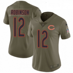 Womens Nike Chicago Bears 12 Allen Robinson Limited Olive 2017 Salute to Service NFL Jersey