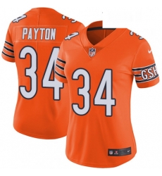 Womens Nike Chicago Bears 34 Walter Payton Limited Orange Rush Vapor Untouchable NFL Jersey