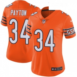 Womens Nike Chicago Bears 34 Walter Payton Limited Orange Rush Vapor Untouchable NFL Jersey